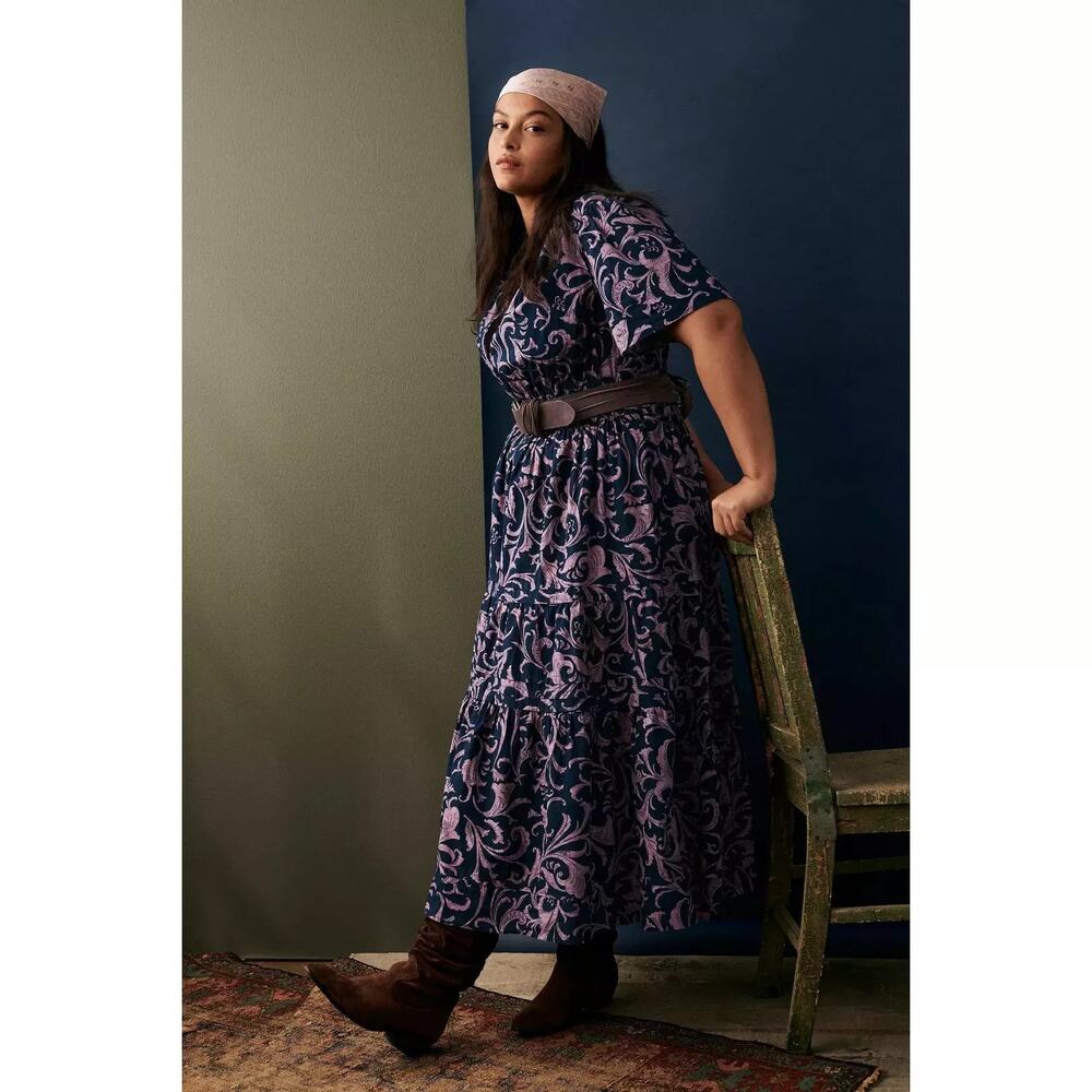 Anthropologie The Somerset Maxi Dress – Blue & Pink Floral